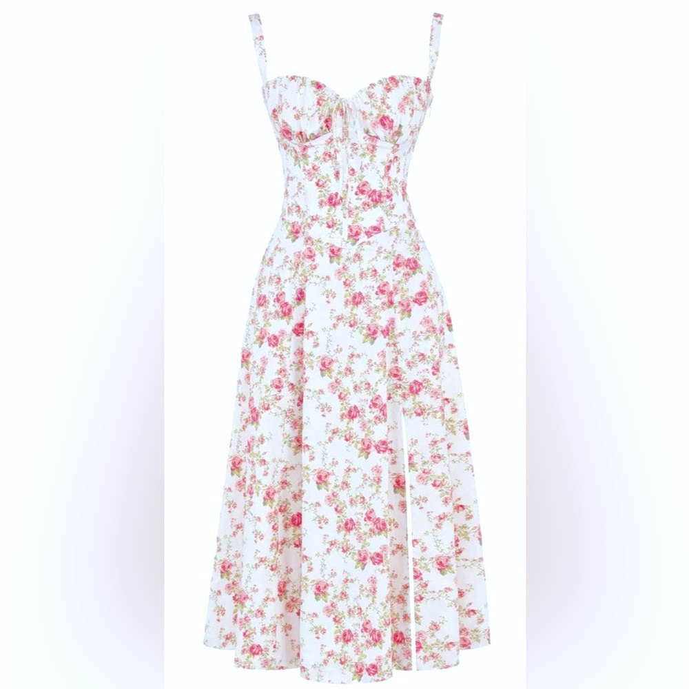 Rose Floral Bustier Waist Shaper Dress